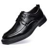 New Men'S Formal Shoes Genuine Leather Fashion Dress Shoes Men‘S Italian Style Business Office Wedding Solid Color Lace Up Shoes