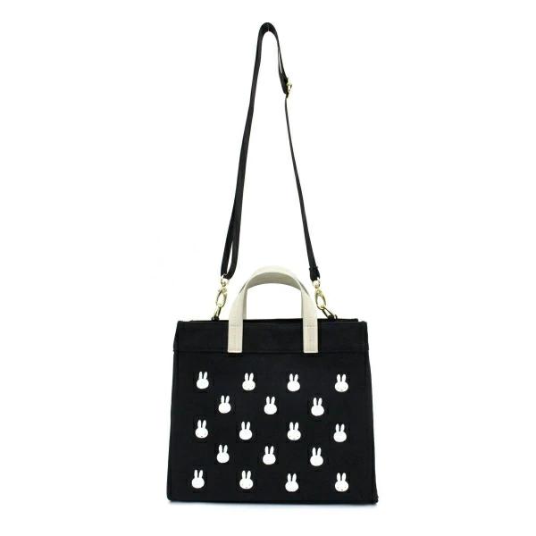 Miffy Monogram 2WAY Tote Bag M Face Black