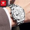 OLEVS 5529 Men's Quartz Watches Original Classic Business Chronograph Calendar Waterproof 24 Hour Moon Phase Men's Wristwatches