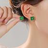 Серьги-гвоздики с зелеными листьями и цветком, женские маленькие изысканные серьги, легкие роскошные модные серьги в стиле темперамент