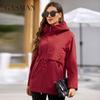 New Women's Jacket Spring 2022 Short High-Quality Trench Coat Women Windbreaker Hooded Design Solid Female Outwear 8223