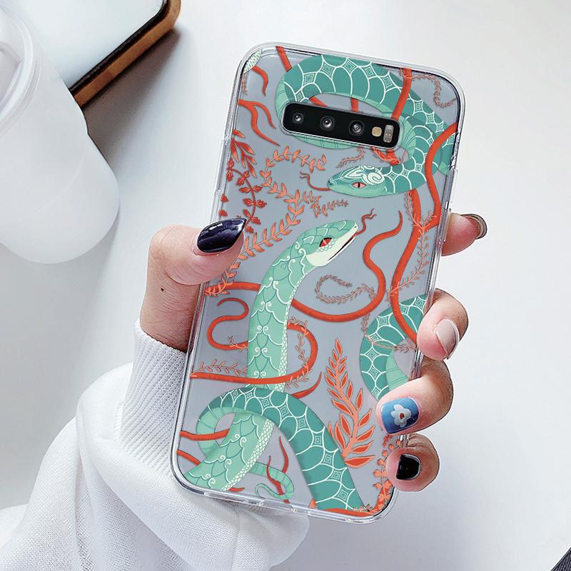 For Samsung Galaxy S10 S10E S 10 Plus Phone Case Cartoon Back Cover Transparent Soft Silicone Flower Funda For Samsung S10+ Cute