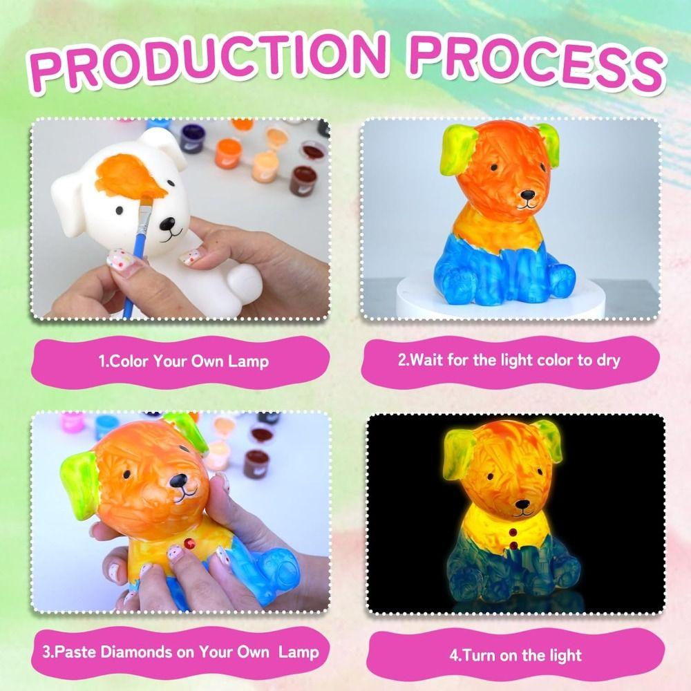 Комплект ламп для рисования с изображением животных Виниловая лампа для собак Креативный подарок Освещение для собак Инструменты для обучения рисованию
