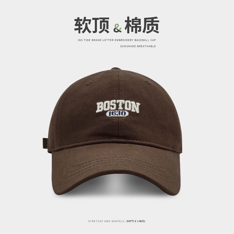 Letter embroidered baseball cap children's fashion show face small peaked cap versatile increase deepening couple sports cap
