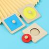 Educational Toy Sensory Tactile Puzzle Board Geometric Shape Matching Toy Knob Panel Pegboard