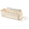 Plastic Wall Mounted Adhesive Shower Basket Storage Shelf Organizer for Home Bathroom (Beige)