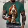 Men's T-Shirt With Print 3d Toothed Dog Tees Tops Fashion Men Animal Pattern T Shirt Oversized Streetwear O-Neck Fashion Clothes
