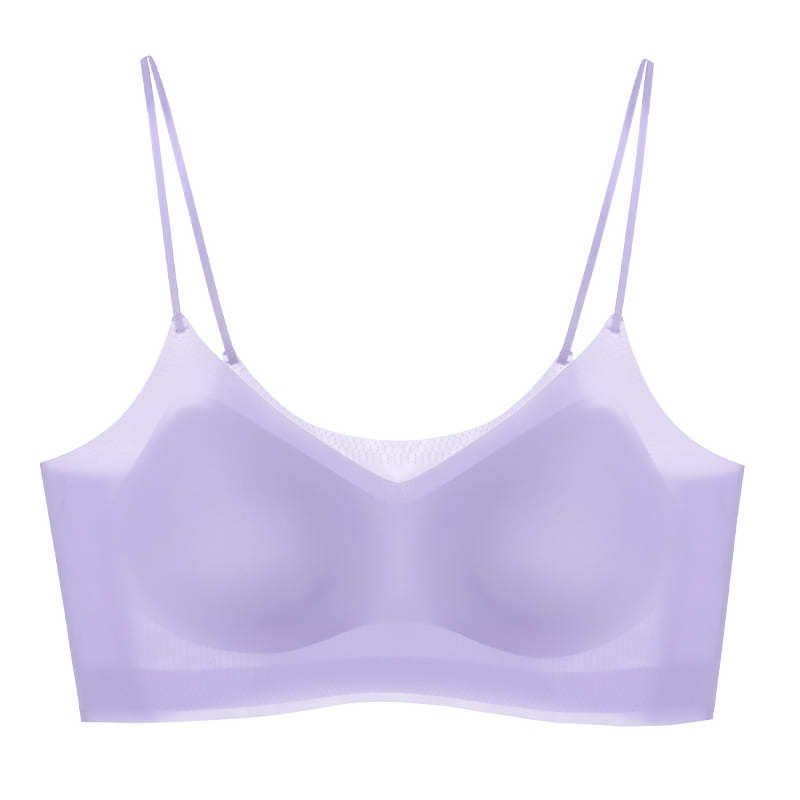 1A bacteriostatic ultra-thin ice silk gathered without traces, breathable back, no steel ring, thin style, summer