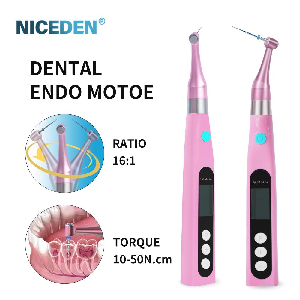 Niceden Беспроводная интеллектуальная стоматологическая терапия корневых каналов NICEDEN 16:1 стандартный угловой наконечник с лампой эндодонтический инструмент эндомотор