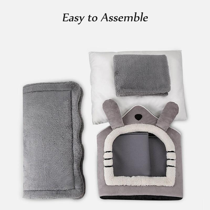 Крытая Зимняя Теплая Уютная Палатка-Будка Кошачье Гнездо Подушка Съемная Корзина Дом для Питомца