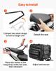 Motorcycle Tail Bag, 40-60 L Expandable Motorcycle Rear Seat Bag with Waterproof Rain Cover, Foldable Outdoor Sports Motorbike Luggage Storage with