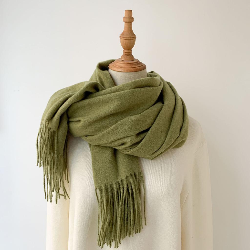 Candy Color Imitation Cashmere Scarf Women'S Winter Solid Color Warm Shawl Spring And Autumn Japanese Simple Scarf