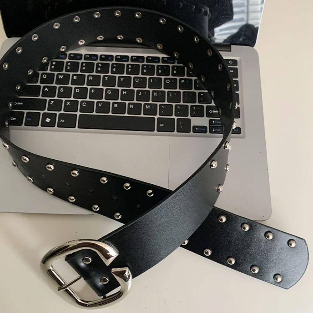 Gothic Wide Women's Belt Designer Dress Jeans Belt Vintage Rivet Waist Belt Streetwear