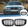 Gloss Black Car Double Slat Front Kidney Grille Replacement Racing Grills For BMW 3 Series E46 2 Doors Coupe Cabrio