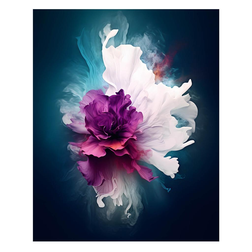 Abstrakcyjny Urok Kwiatu Abstrakcyjny Urok Kwiatu, 40X50 Cm, Rama Aluminiowa Złota, Papier Matowy 230 Gsm