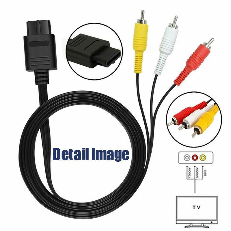 1.8M For Nintendo 64 N64 Audio TV Video Cord AV Cable to RCA For Super Nintend GameCube N64 SNES Game Cube Accessories