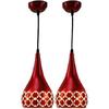 Металлический подвесной светильник с резным узором, маленький 6 дюймов, красный, 2 штуки в упаковке