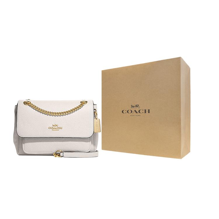 New COACH Klare Cow Leather Shoulder Bag, Crossbody Bag Medium Size Women's Chalk White CC353-IMCHK