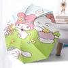 1pc My Melody & Friends Floral Print Automatic Opening/Closing Umbrella with Portable Tri-Fold Design, 8-Bone Iron Frame Outdoor Umbrella, Perfect Gif