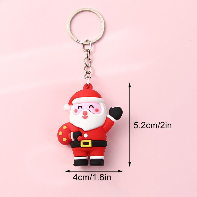 1pc Cute Keychain Snowmen Keyring Silicone Gifts for Women Backpack Accessories Christmas Pendant