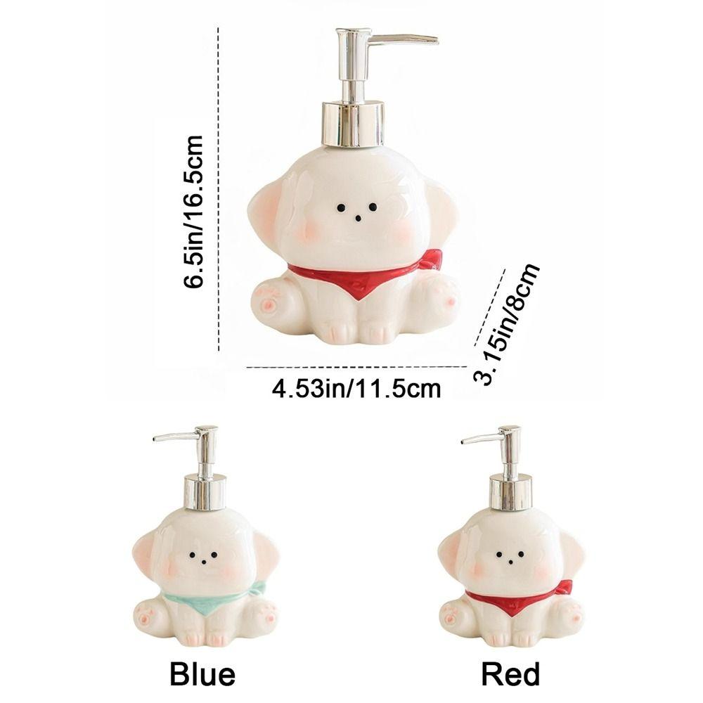 Ceramic Liquid Soap Dispenser Press Pump Shampoo Bottle Creative Dog Shape Lotion Bottle  Bathroom