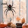 Waterproof PVC Window Film Halloween Spider Static Clings, Web Decals, Black Wall Decor Removable Spooky Stickers for Indoor Outdoor Glass Doors