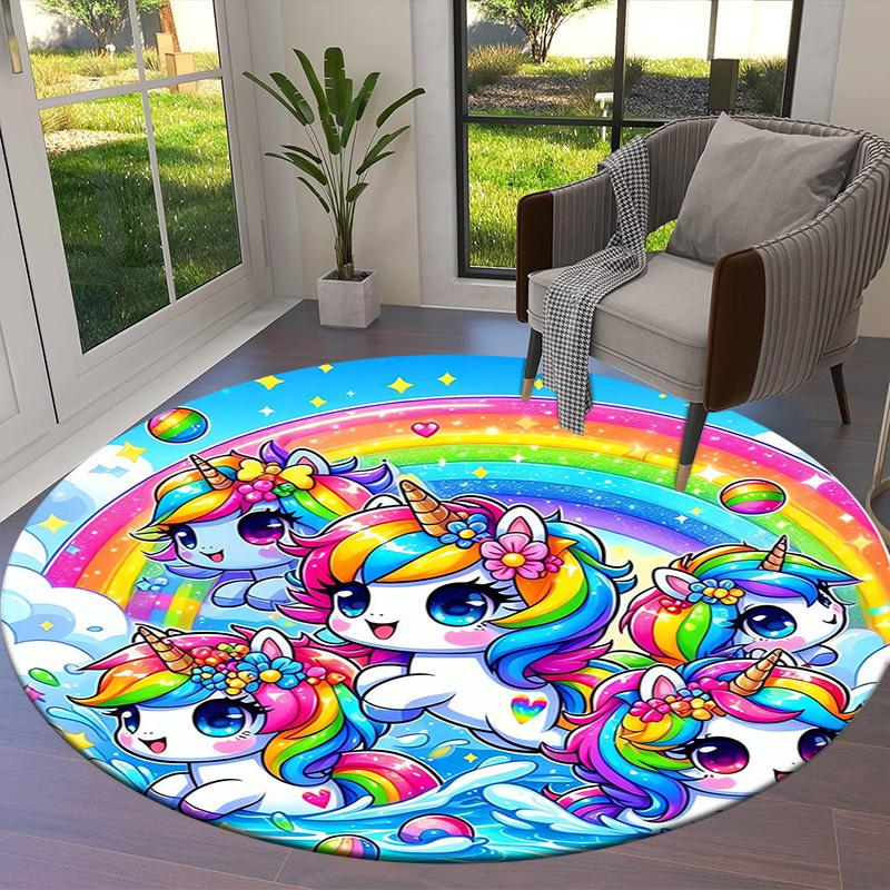 1pc Office Carpet Chair Mats Rainbow Unicorn Fantasy Perfect for Decorating Office Chairs, Living Rooms, Or Bedrooms