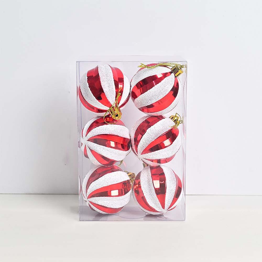 6pcs Plastic Electroplated Hanging Balls Shatterproof Merry Christmas Decor Party Favors