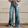 Slim Wide Leg Casual Pants Thin Female Model Plus Size Jeans Long Trousers Comfortable Fit Female Denim Pants