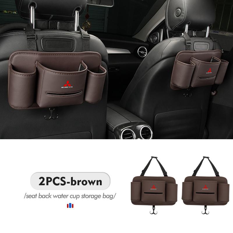 cxdjmy1 Car Seat Back Storage Bag Handbag Hook Water Cup Holder Interior Accessories For Mitsubishi Outlander Lancer L200 ASX Pajero