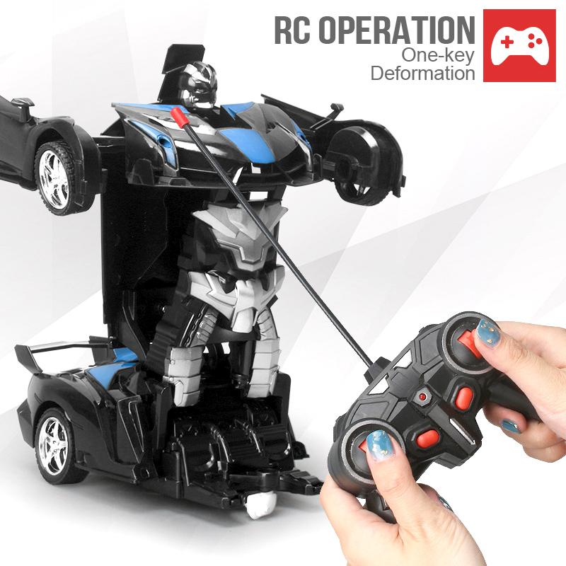 Electric RC Car 2 In 1 Transformation Robots Sports Vehicle Model Robots Boys Toys Remote Cool RC Deformation Cars Kid Toy Gifts