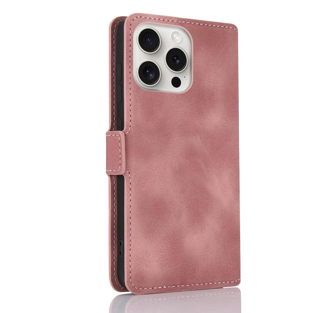 For iPhone 15 Dreamy Butterfly Love Flower Embossed Leather Phone Case(Rose Gold)