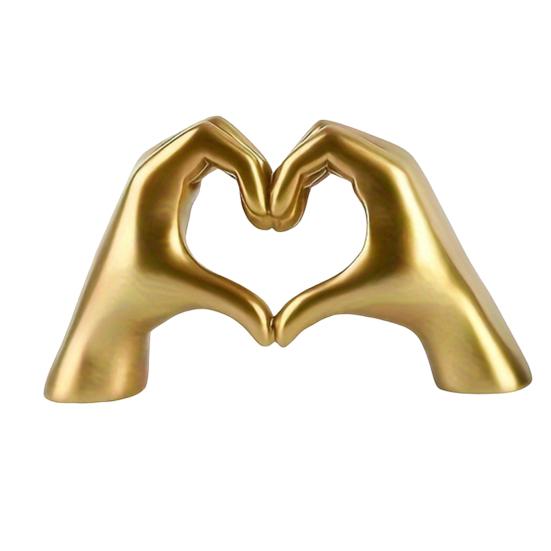 Love Heart Hand Figurine Heart-shaped Gesture Resin Statue Sculpture Home Office Wedding Party Desktop Decoration Ornament