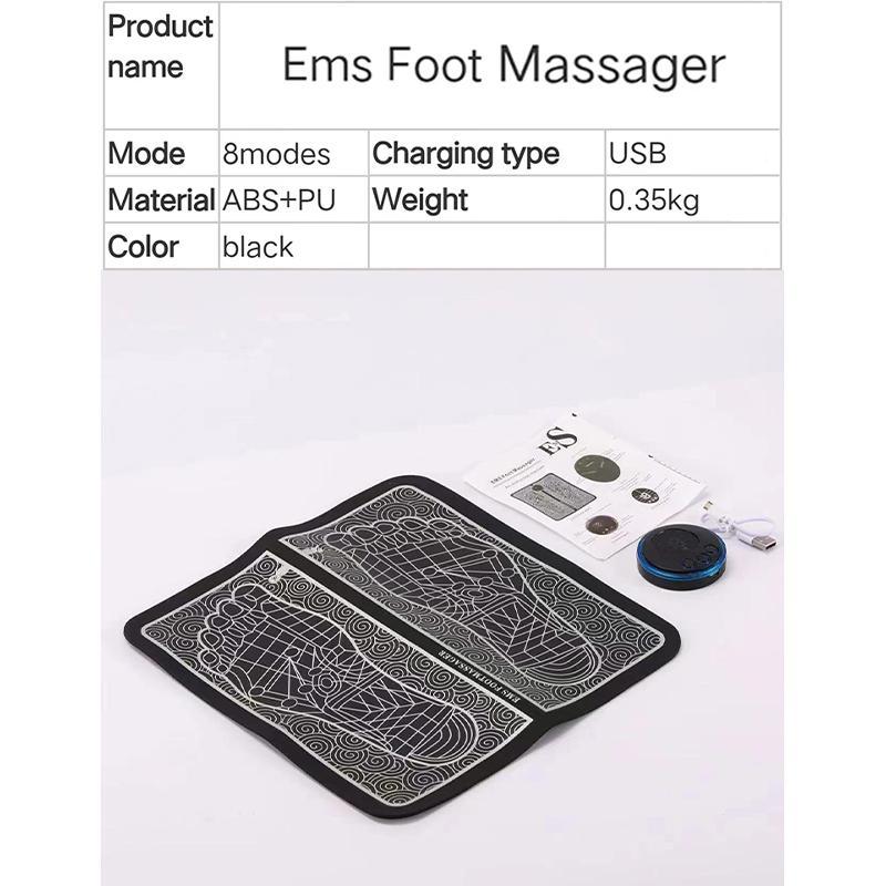 Электрический EMS-массажер для ног, коврик для массажа стоп, USB-зарядка, светодиодный цифровой дисплей, массажер акупунктурных точек