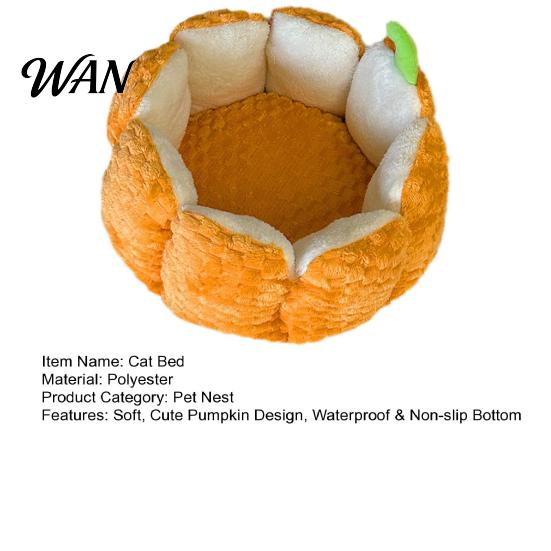 Indoor Pet Bed Option Pumpkin Cat 16.5/19.7 in Soft Fleece Mat Warm Dog Four Seasons Comfortable Enclosed Universal Autumn Winter Mattress Anti-Slip