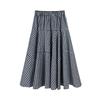 Plus Size Spring Summer Women's High Waist Casual Cotton Vintage Plaid Skirt Mid-length A-line Hip Skirt