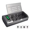 Cityork Slots LCD Display Battery Charger For NIMH NICD 1.2V AA AAA C D Size or 9V Rechargeable Battery Quick Charger