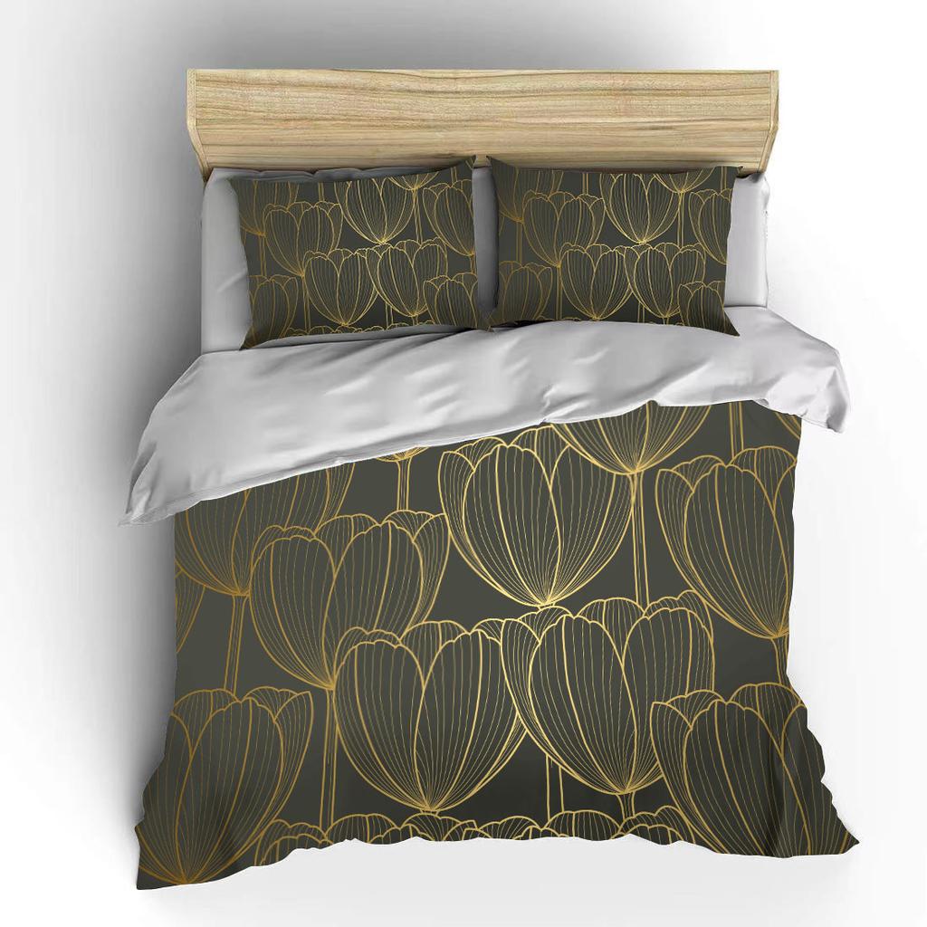 Ботанический цветок двуспальная кровать пододеяльник кровать европейские комплекты постельного белья домашний текстиль роскошные наволочки постельное белье для спальни