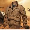 Men's Casual Tooling Jackets Multi-pocket Cotton Plus Size Military Jacket