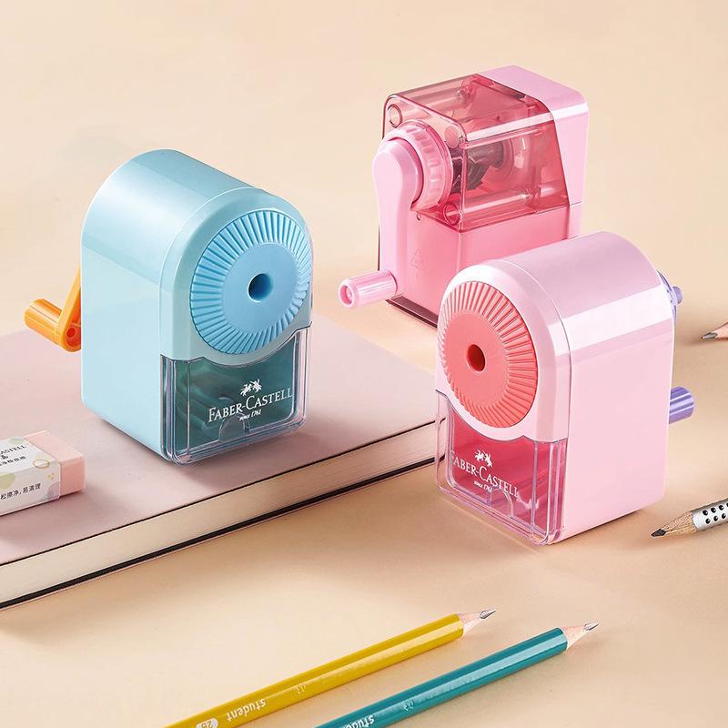 Faber Castell Ручная точилка для карандашей с ручным приводом, точит 8 мм, конфетные цвета, для учеников, детей, художников, офисных принадлежностей