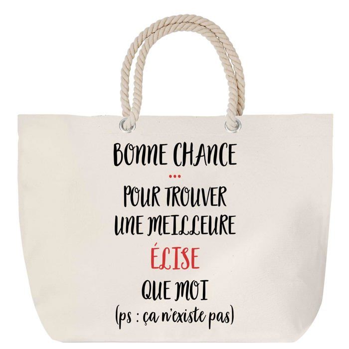 Sac de plage - PLANETEE - Elise ça n'existe pas - Coton - Anses corde - Grand format imprimé en France