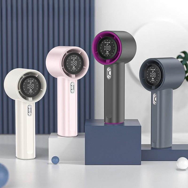 Ручной мини-вентилятор-турбина с USB-зарядкой и светодиодным дисплеем для путешествий и офиса
