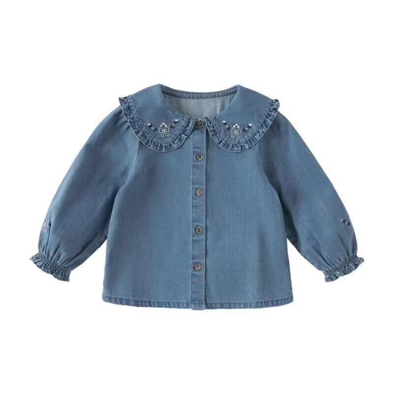DAVE & BELLA Girls' Denim Long-Sleeve Shirt