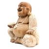 Buddha Statue Happy Whitewash Suar Wood 40cm