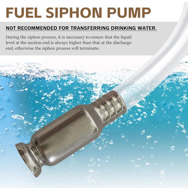 1pc Oil Fuel Liquid Transfer Copper Siphon Pump Long Suction Pipe Portable for Vehicle Boat Gardening Emergency Supply