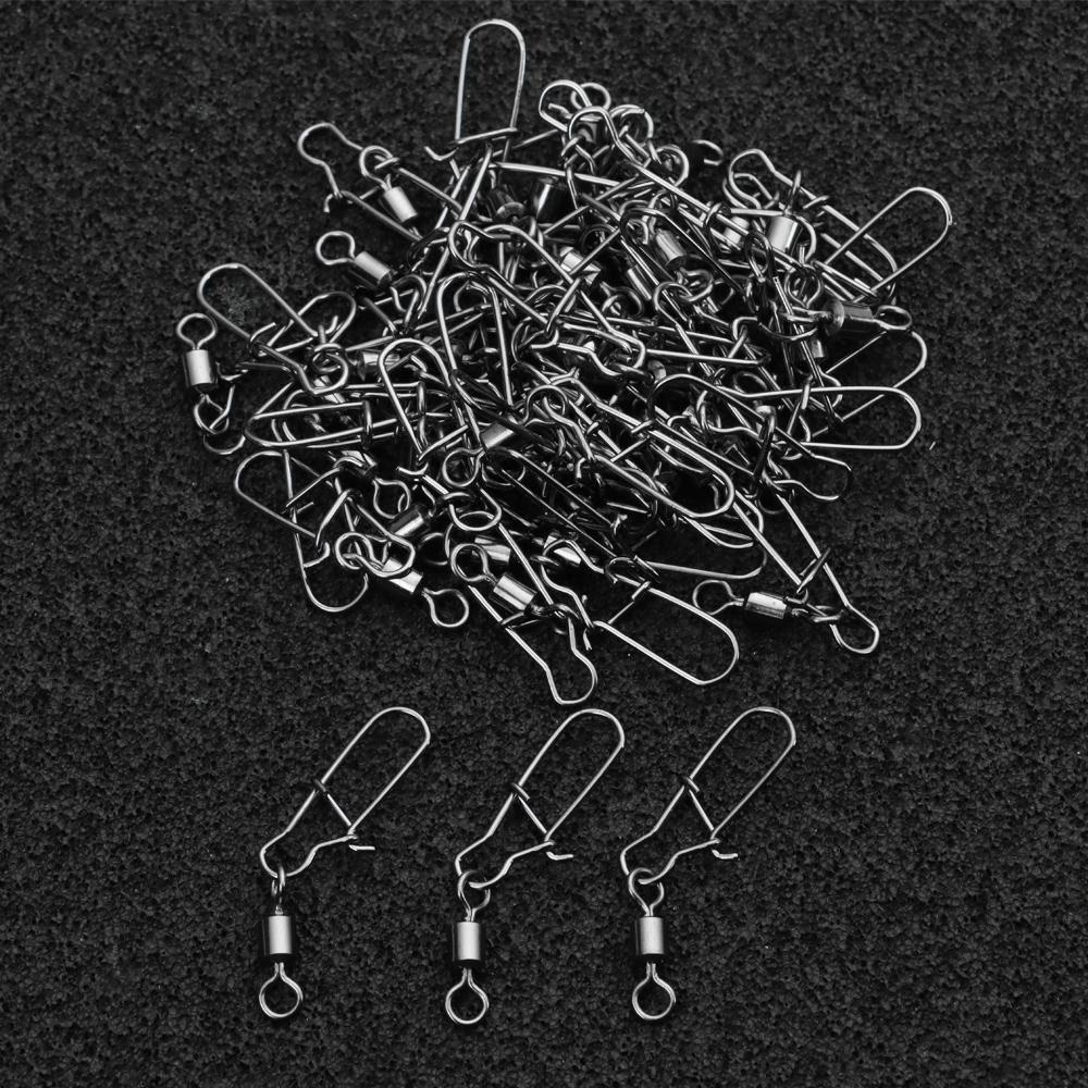 8 Word Loop Rolling Swivel Snap Bearing Tackle Tool New Fishhook Lure Swivels