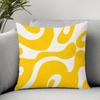 Abstract Flowing Yellow Curvilinear Throw Pillow Cover, 17.72X17.72inch Single-Sided Printed Plush Fabric, Hypoallergenic Machine Washable Pillowcase 