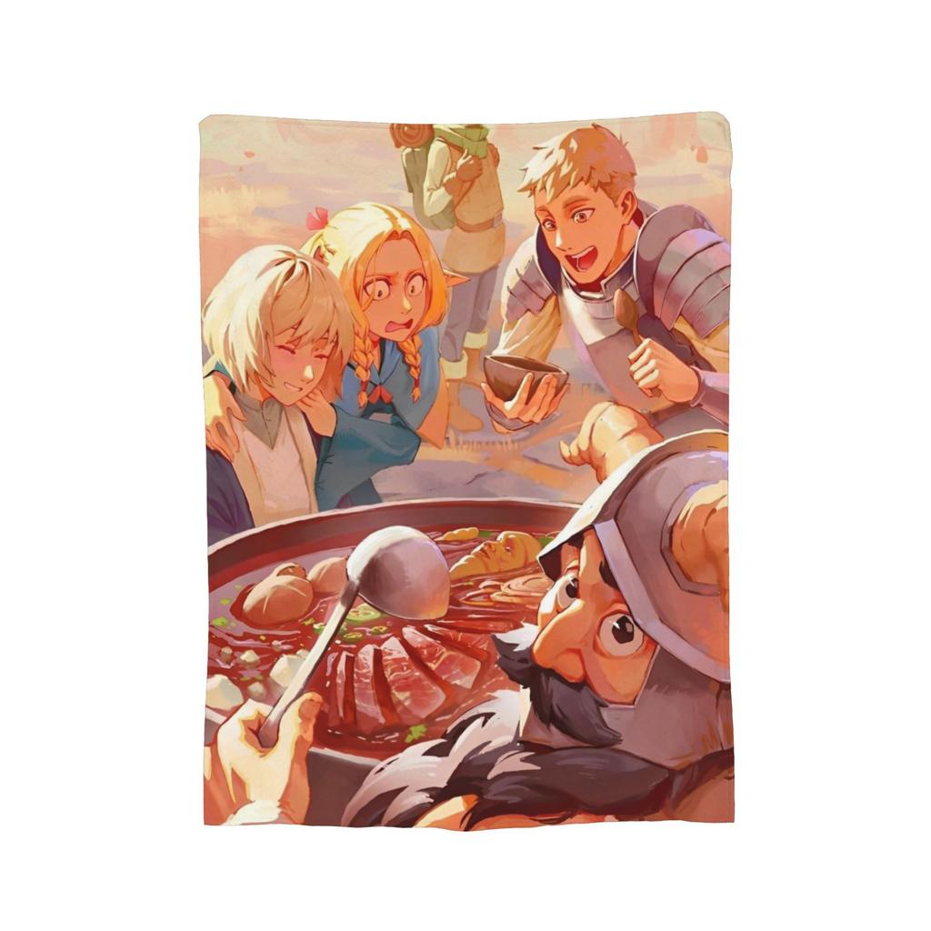 Dungeon Meshi Марсиль Лайос Фланелевое одеяло Вкусно в подземелье Забавное плед для дома отеля дивана 200x150см Кусок ковра,