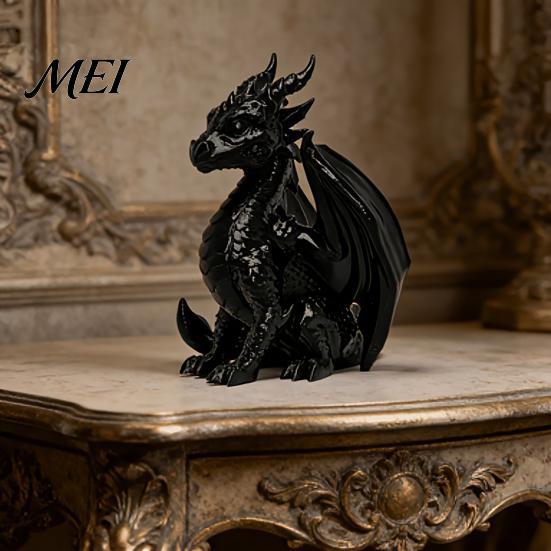 Bedroom Shelf Display 3D Printed Dragon Statue, Winged Figurine, Mythical Creature Gift for Boyfriend Sculpture, Home Office Desk Decor, Lovers Statue