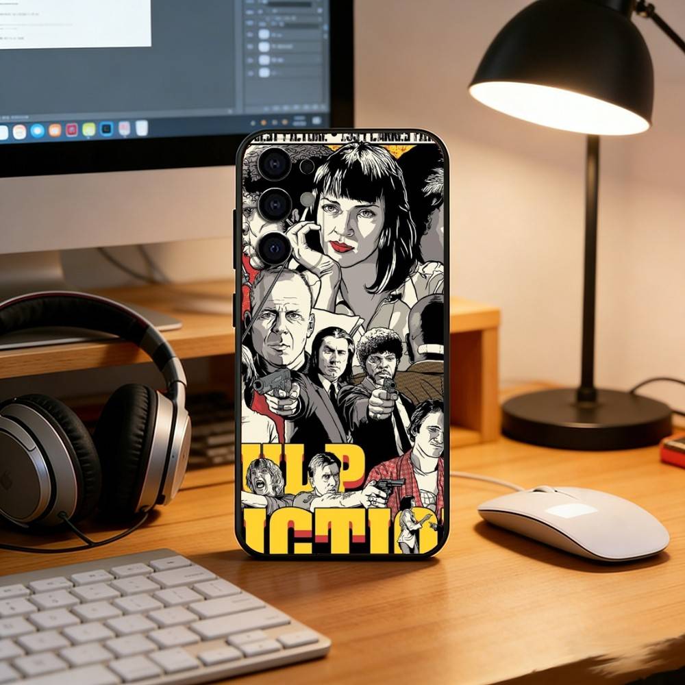 Чехол для телефона Pulp Fiction Черный Силиконовый Мягкий Для Samsung S25,S24,S21,S22,S23,S30,Ultra,S20,Plus,Fe,Lite